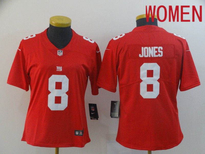 Women New York Giants #8 Jones Red Nike Vapor Untouchable Limited Player NFL Jerseys